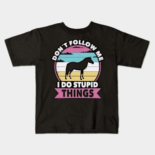 Don´t follow me Horse riding Kids T-Shirt